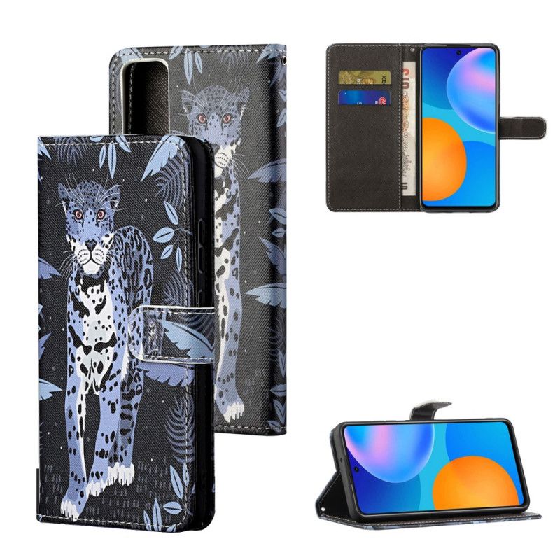 Flip Cover Læder Huawei P Smart 2021 Leopard Med Rem