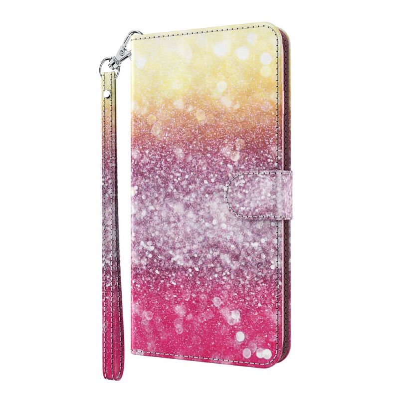 Flip Cover Læder Huawei P Smart 2021 Magenta Glittergradient Beskyttelse