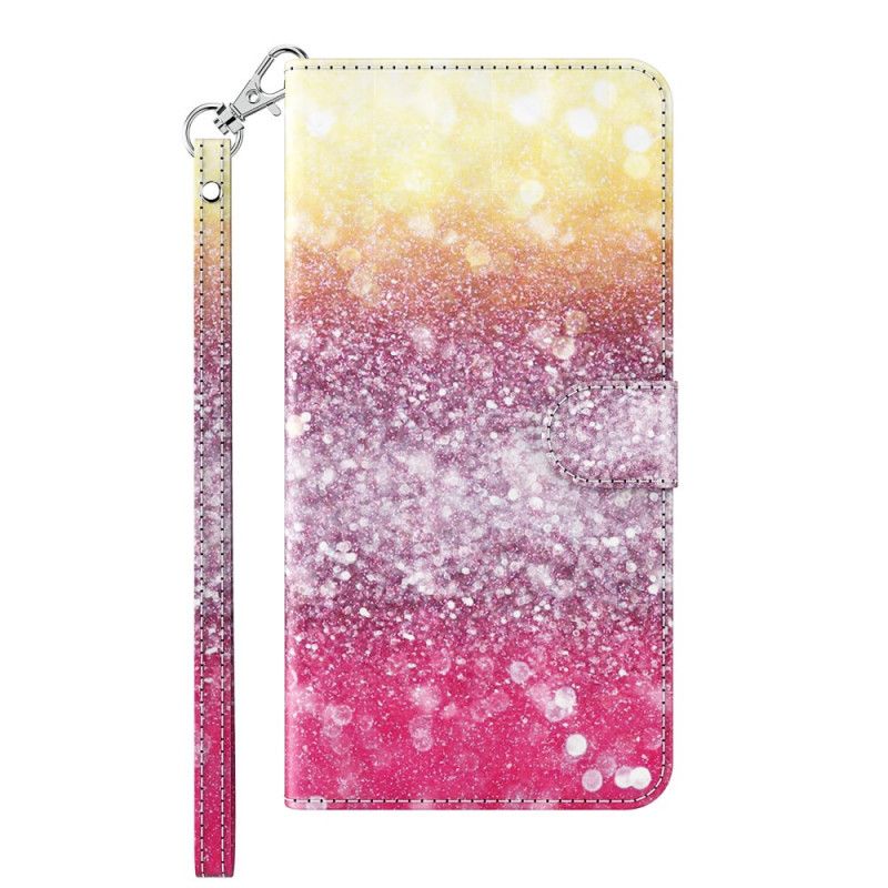 Flip Cover Læder Huawei P Smart 2021 Magenta Glittergradient Beskyttelse