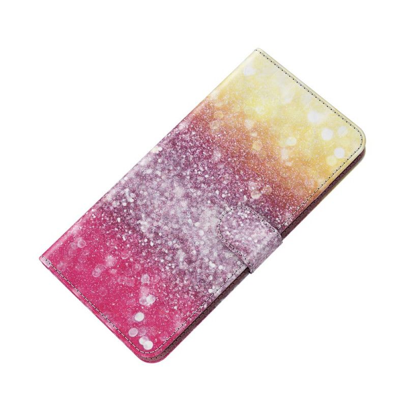 Flip Cover Læder Huawei P Smart 2021 Magenta Glittergradient Beskyttelse