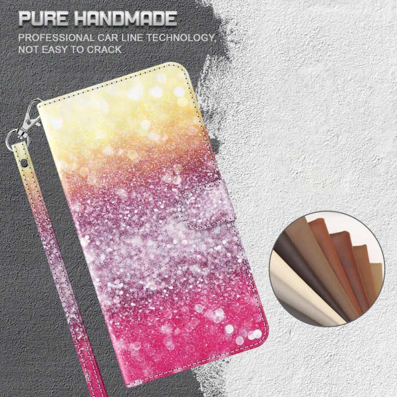 Flip Cover Læder Huawei P Smart 2021 Magenta Glittergradient Beskyttelse