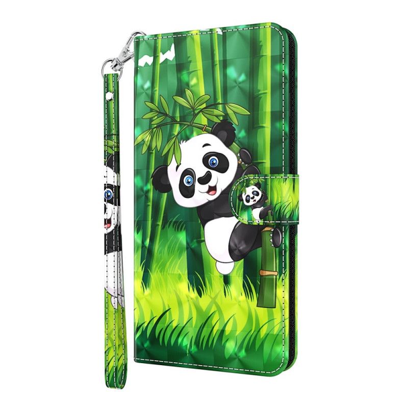 Flip Cover Læder Huawei P Smart 2021 Panda Og Bambus