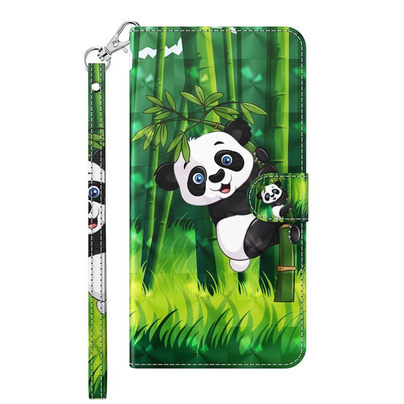 Flip Cover Læder Huawei P Smart 2021 Panda Og Bambus