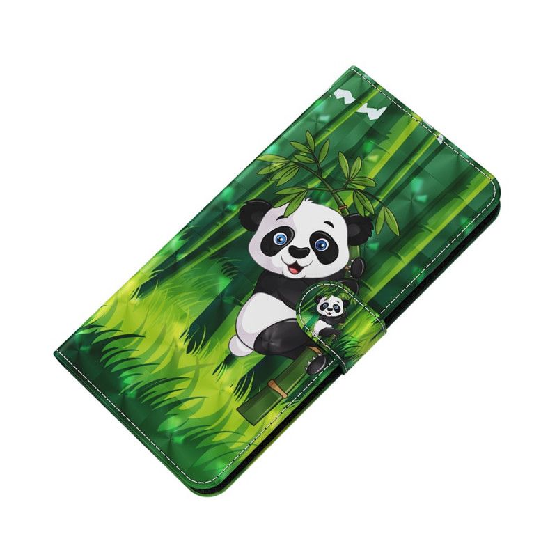 Flip Cover Læder Huawei P Smart 2021 Panda Og Bambus