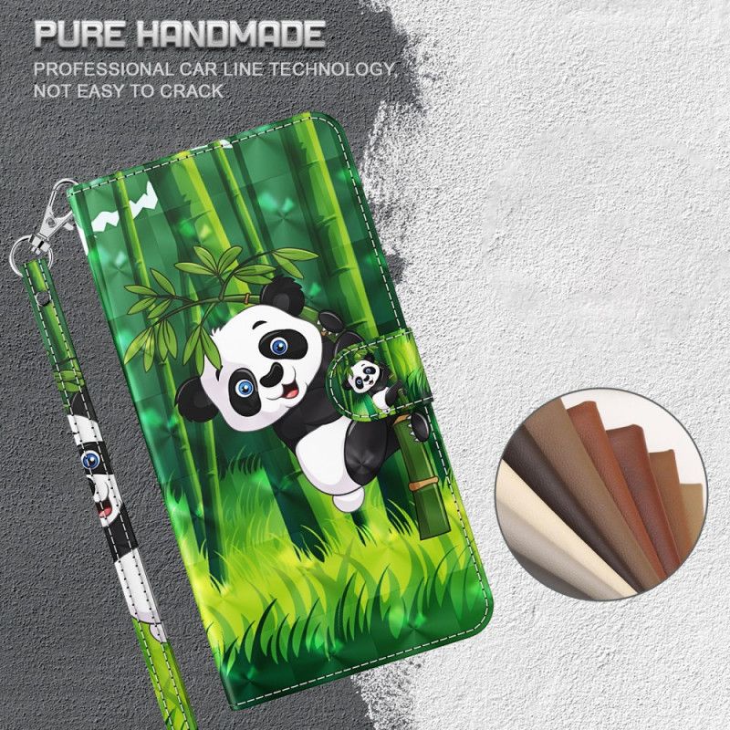 Flip Cover Læder Huawei P Smart 2021 Panda Og Bambus