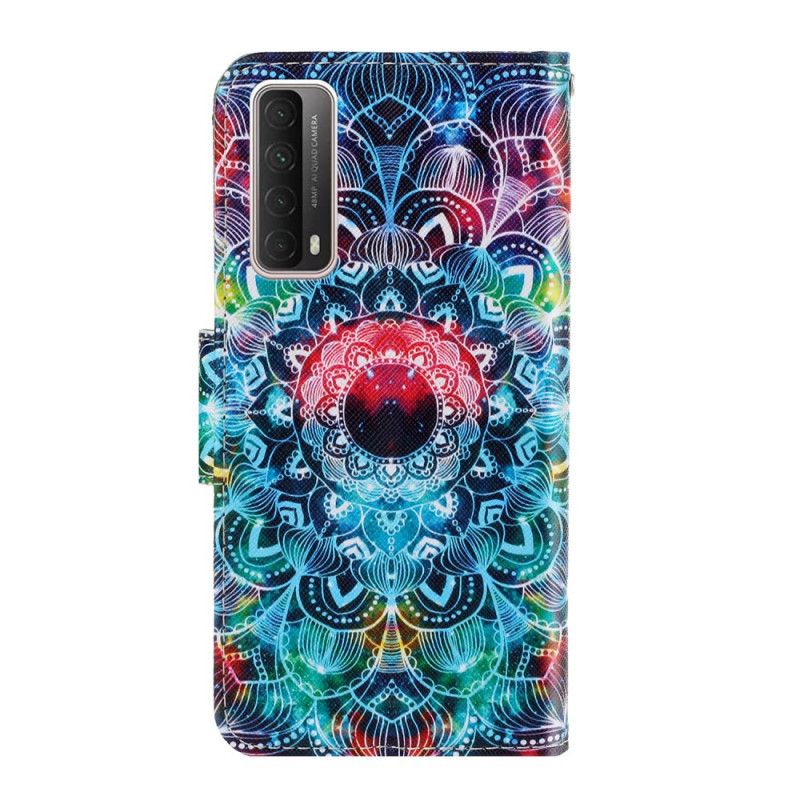 Flip Cover Læder Huawei P Smart 2021 Prangende Mandala Med Rem