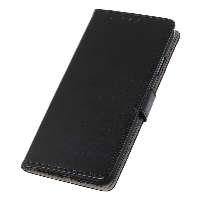 Flip Cover Læder Huawei P Smart 2021 Sort Enkel Skinnende Lædereffekt Original