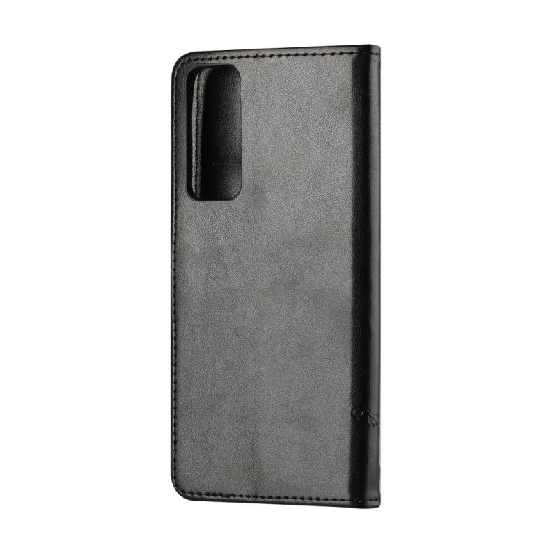 Flip Cover Læder Huawei P Smart 2021 Sort Thong Blomster