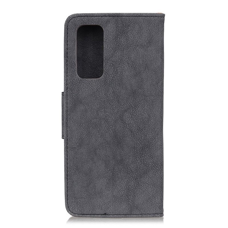 Flip Cover Læder Huawei P Smart 2021 Sort Vintage Split Læder