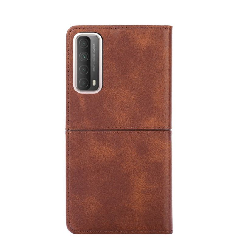 Læder Cover for Huawei P Smart 2021 Sort Couture Læder Stil