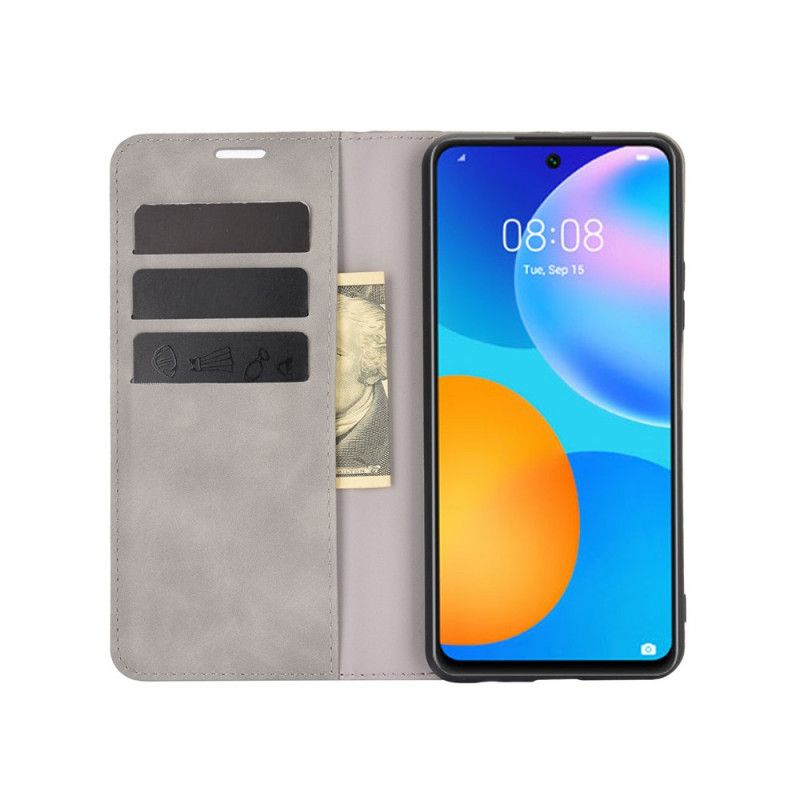 Læder Cover for Huawei P Smart 2021 Sort Hud-Berøring