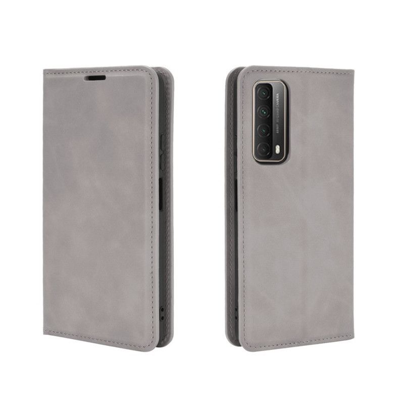 Læder Cover for Huawei P Smart 2021 Sort Hud-Berøring