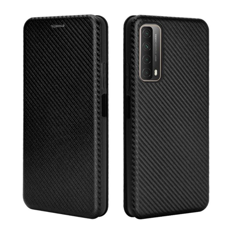 Læder Cover Huawei P Smart 2021 Sort Kulfiber