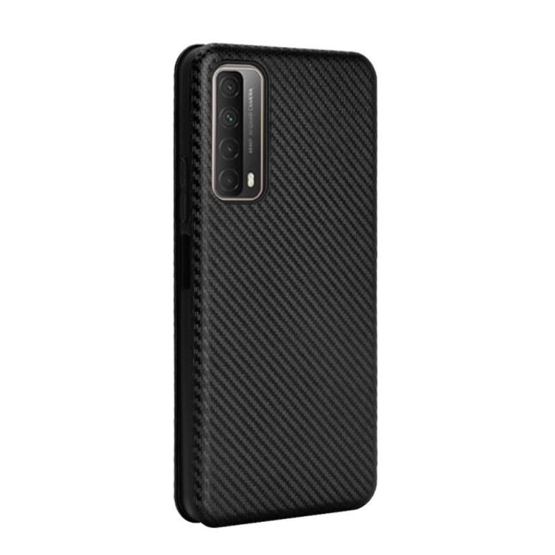 Læder Cover Huawei P Smart 2021 Sort Kulfiber