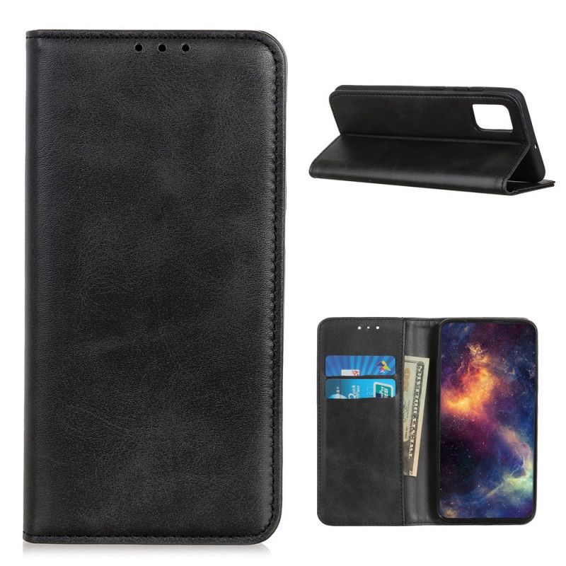 Læder Cover Huawei P Smart 2021 Sort Mobilcover Elegant Split Læder