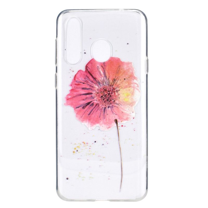 Cover for Huawei Y6p Gennemsigtig Akvarelvalmue