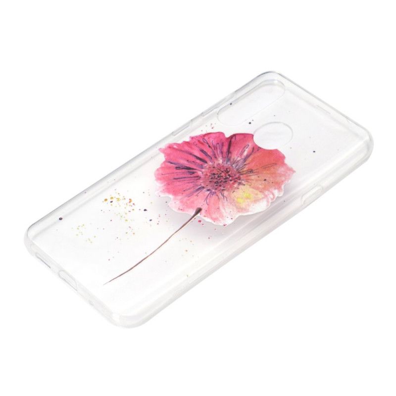 Cover for Huawei Y6p Gennemsigtig Akvarelvalmue