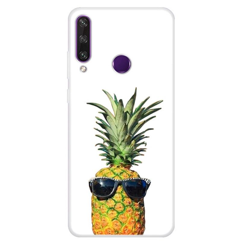 Cover Huawei Y6p Gennemsigtig Ananas Med Briller Beskyttelse