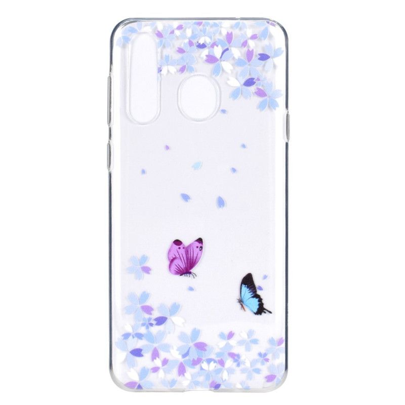 Cover Huawei Y6p Gennemsigtige Sommerfugle Og Blomster