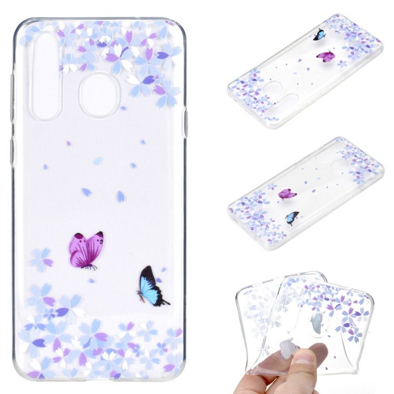 Cover Huawei Y6p Gennemsigtige Sommerfugle Og Blomster