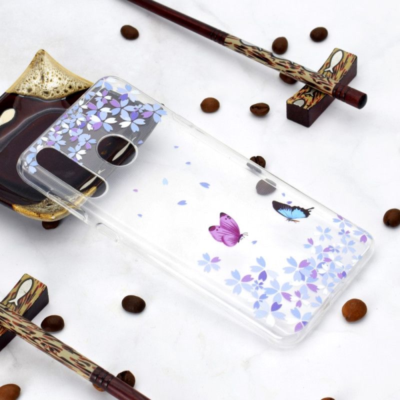 Cover Huawei Y6p Gennemsigtige Sommerfugle Og Blomster