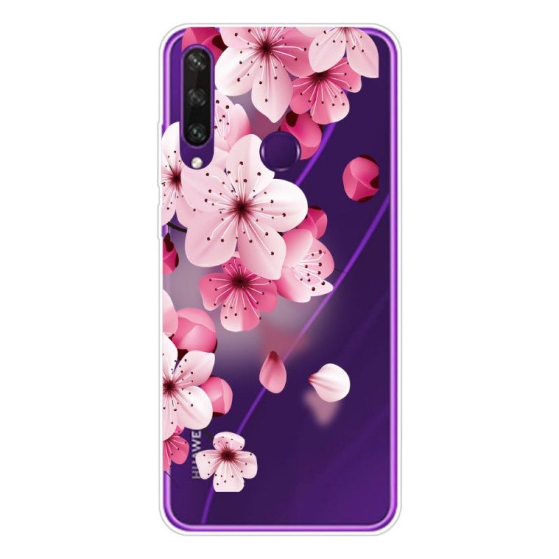 Cover Huawei Y6p Magenta Premium Blomster Beskyttelse