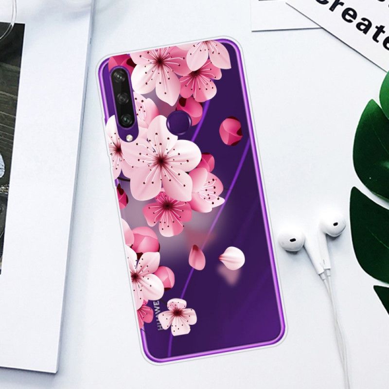 Cover Huawei Y6p Magenta Premium Blomster Beskyttelse