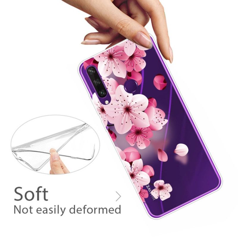 Cover Huawei Y6p Magenta Premium Blomster Beskyttelse