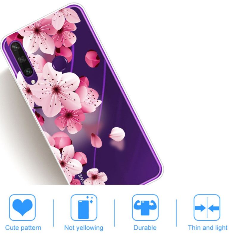 Cover Huawei Y6p Magenta Premium Blomster Beskyttelse