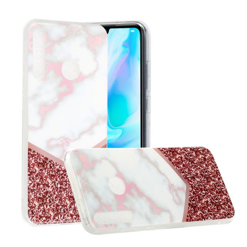 Cover Huawei Y6p Rose Deklination Marmor Geometri