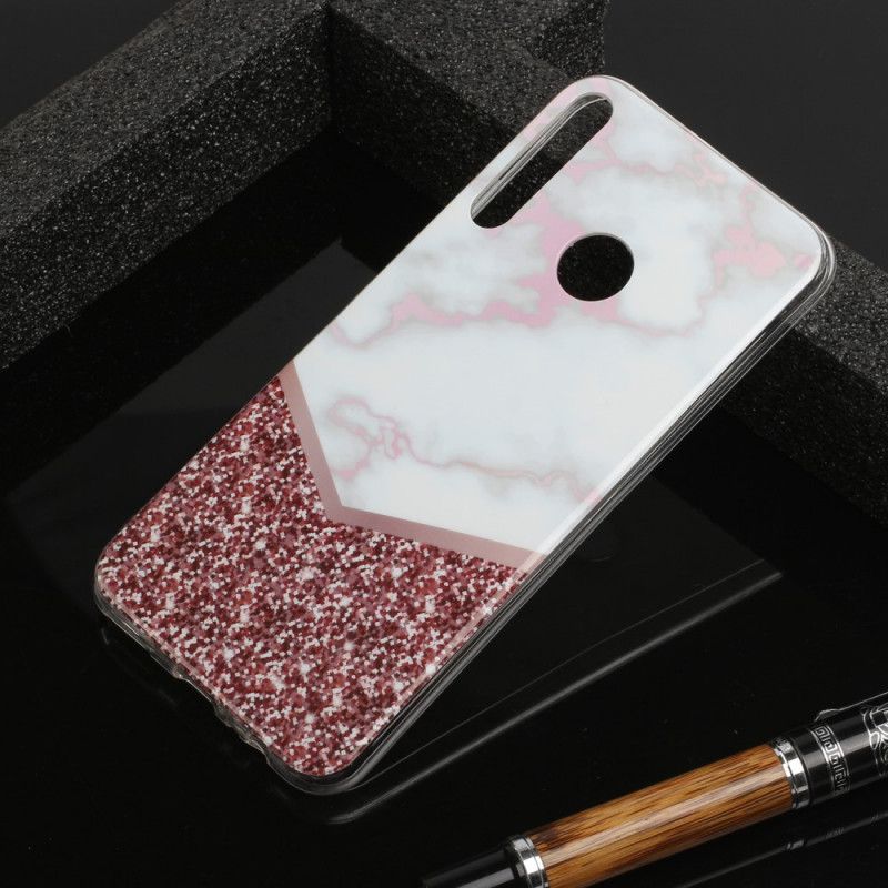 Cover Huawei Y6p Rose Deklination Marmor Geometri