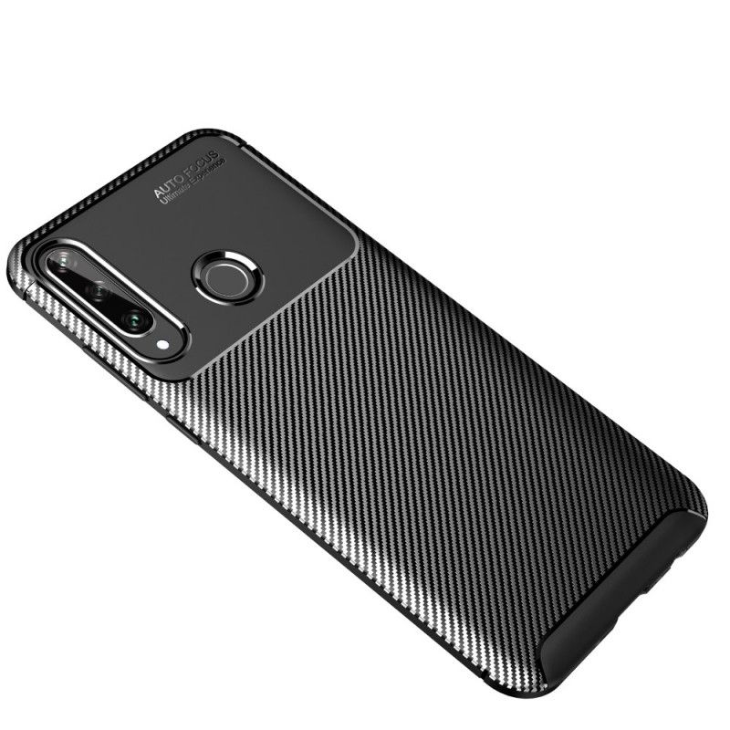 Cover Huawei Y6p Sort Fleksibel Kulfibertekstur