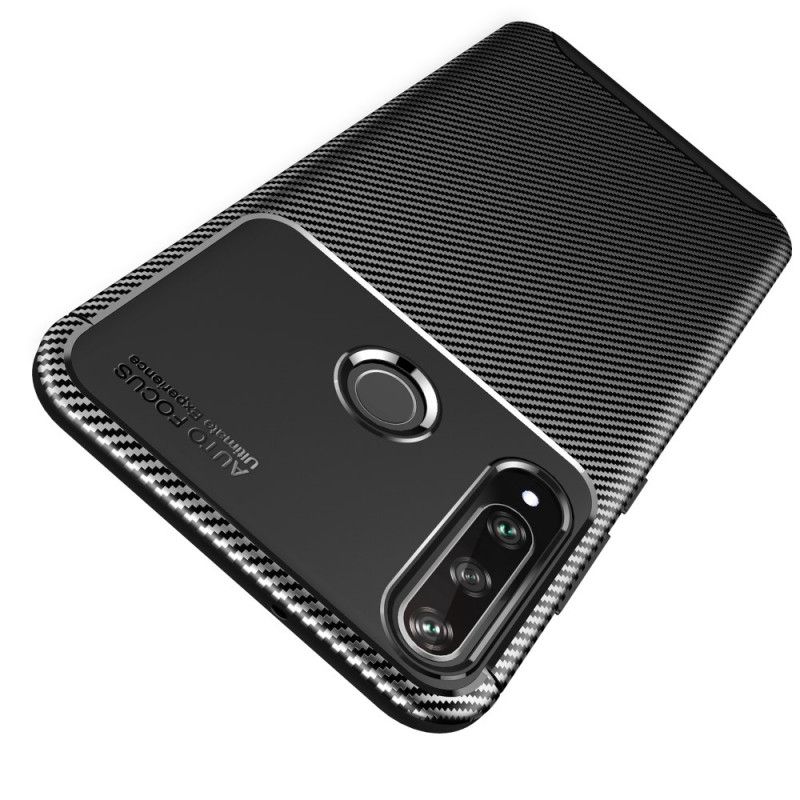 Cover Huawei Y6p Sort Fleksibel Kulfibertekstur