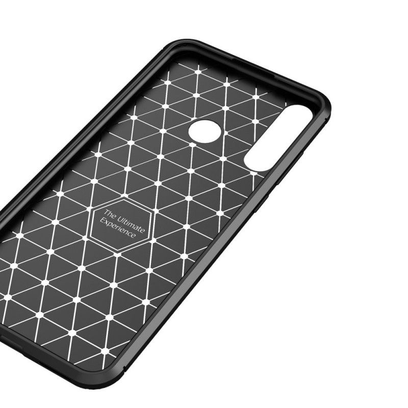 Cover Huawei Y6p Sort Fleksibel Kulfibertekstur