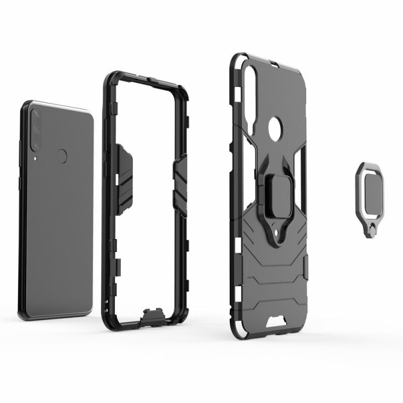 Cover Huawei Y6p Sort Mobilcover Resistent Ring