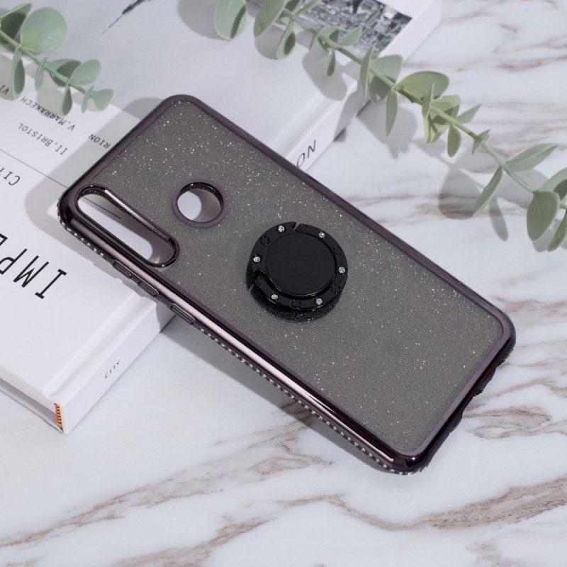 Cover Huawei Y6p Sort Pailletter Og Diamanter Ringer