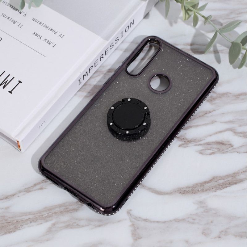 Cover Huawei Y6p Sort Pailletter Og Diamanter Ringer