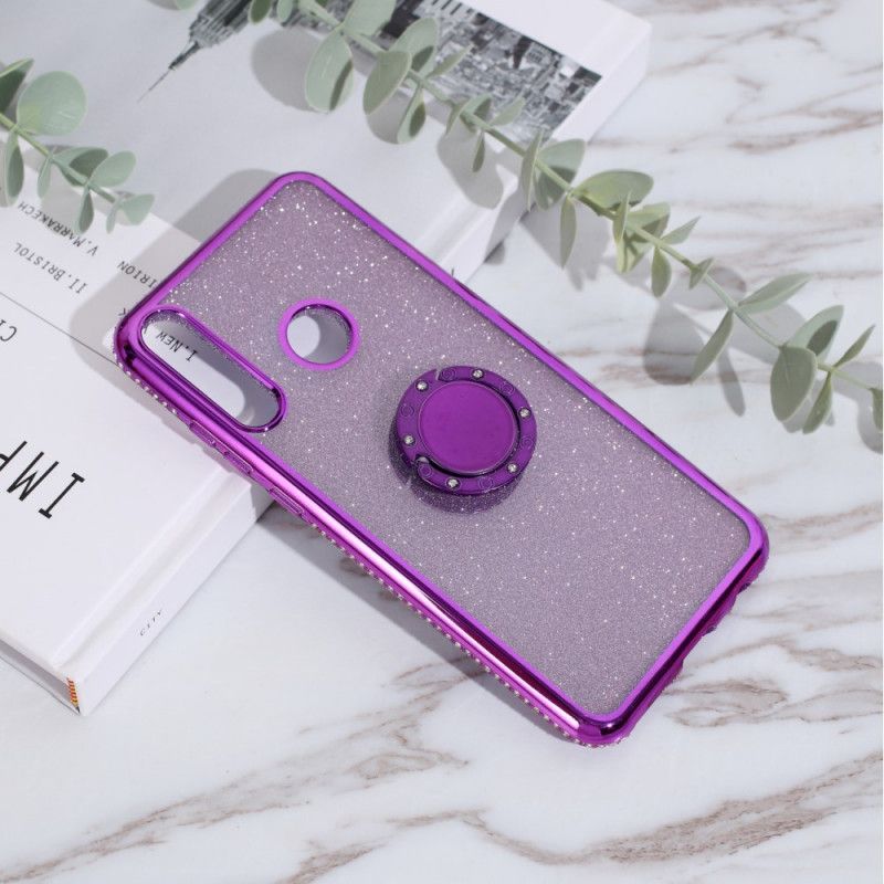 Cover Huawei Y6p Sort Pailletter Og Diamanter Ringer