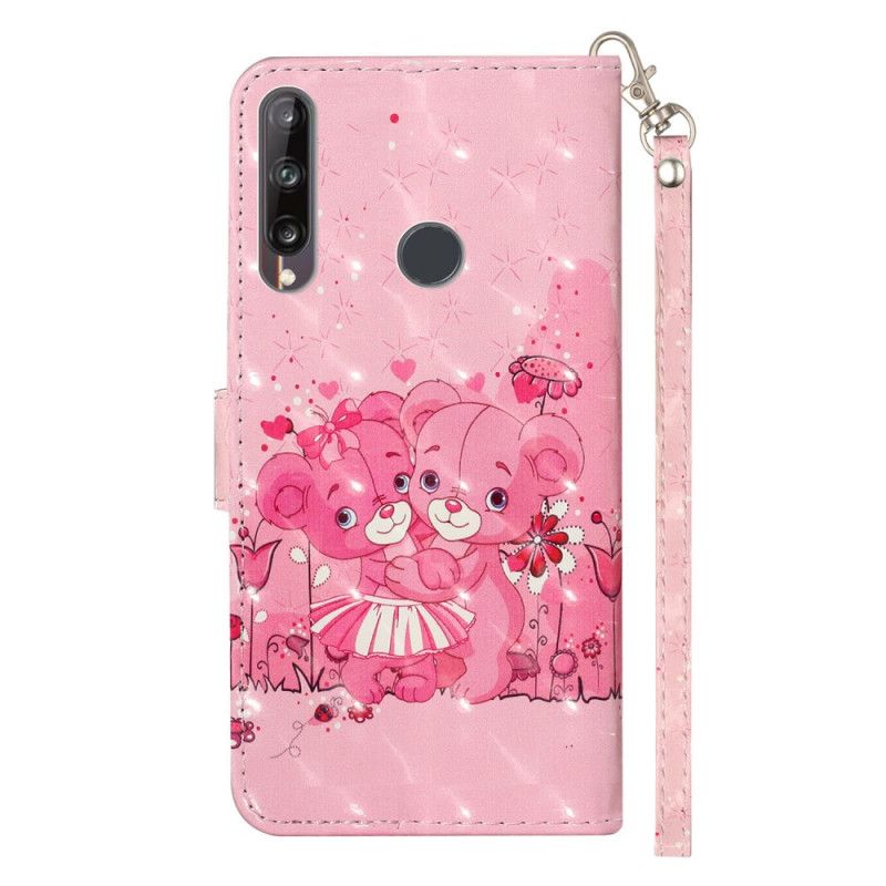 Flip Cover Huawei Y6p Bamser Lyse Pletter Med Rem