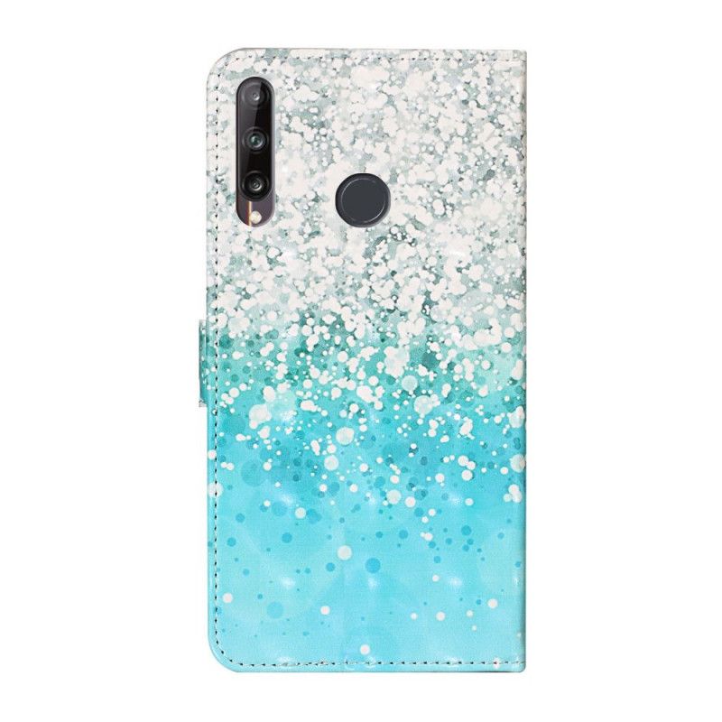 Flip Cover Huawei Y6p Mobilcover Blå Glittergradient