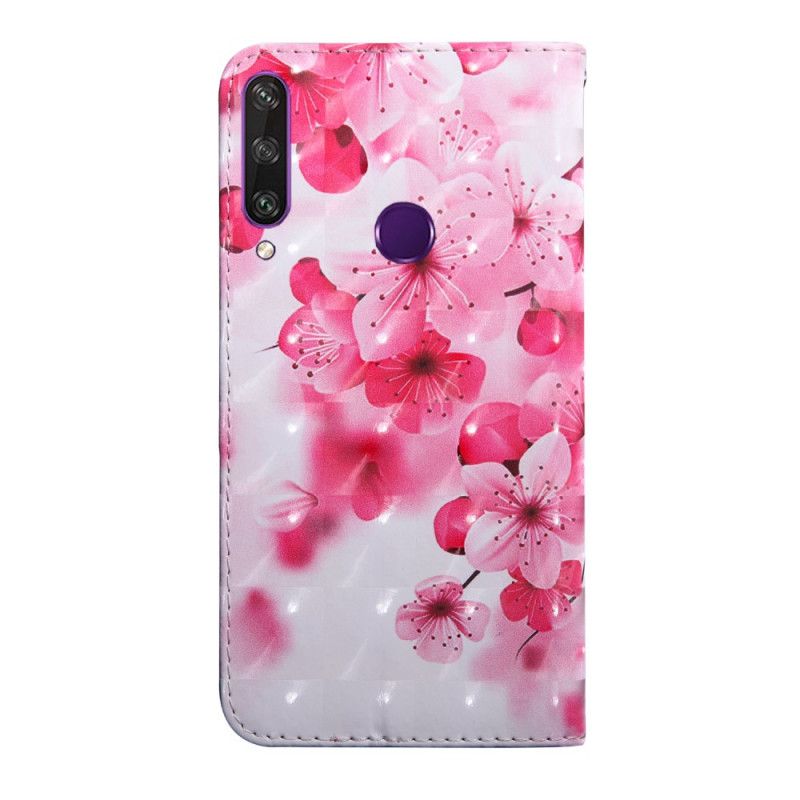 Flip Cover Huawei Y6p Mobilcover Lyserøde Blomster