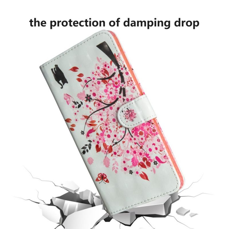 Flip Cover Huawei Y6p Mobilcover Lyserødt Træ