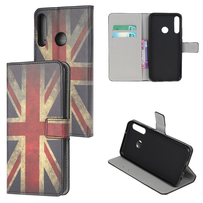 Flip Cover Læder for Huawei Y6p Englands Flag