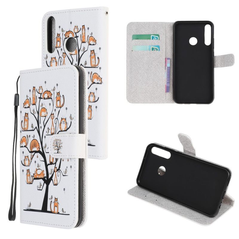 Flip Cover Læder for Huawei Y6p Funky Stringkatte