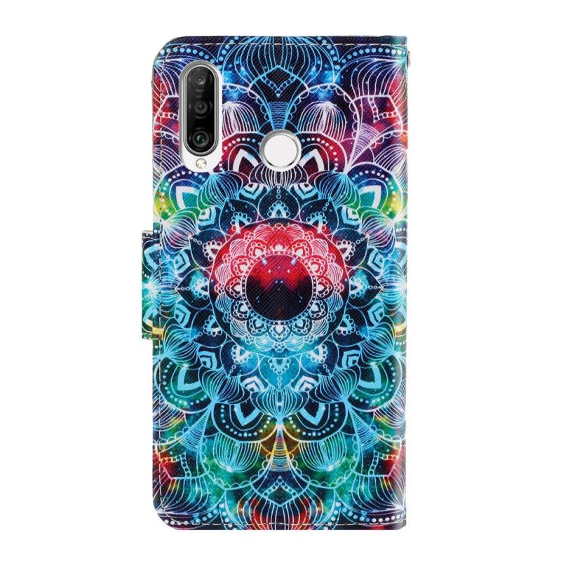 Flip Cover Læder for Huawei Y6p Prangende Mandala Med Rem