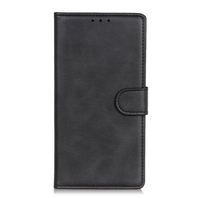 Flip Cover Læder for Huawei Y6p Sort Mat Lædereffekt