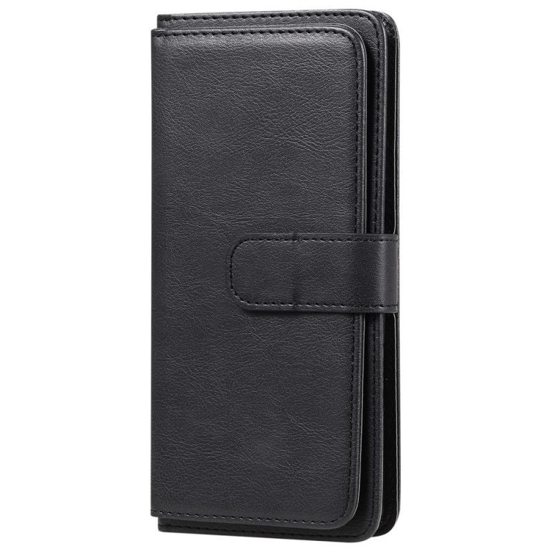 Flip Cover Læder for Huawei Y6p Sort Multifunktionelle 10 Kortholdere