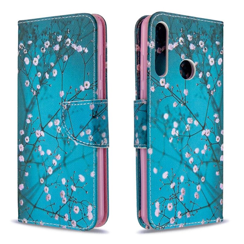 Flip Cover Læder Huawei Y6p Blomstrende Træ Original