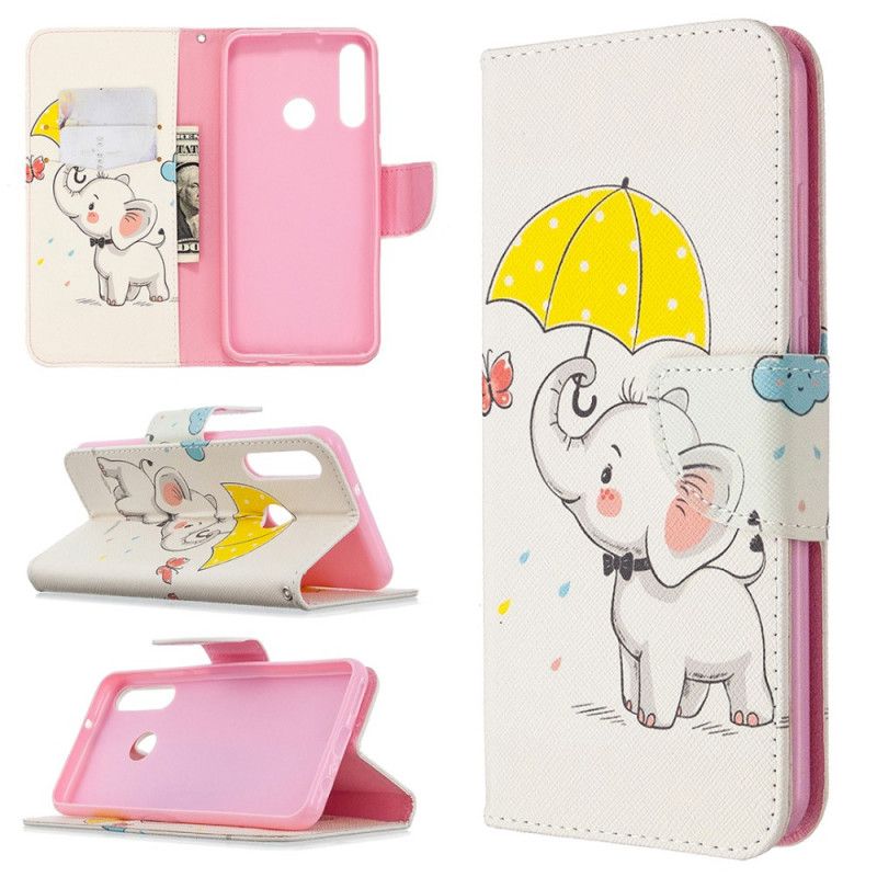 Flip Cover Læder Huawei Y6p Elefant