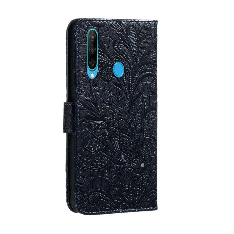 Flip Cover Læder Huawei Y6p Grå Tribal Thong Blomster